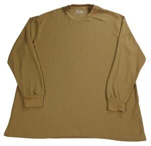 Vertical Sport Mens 3XL Tan Thermal Shirt Long Sleeve Waffle Knit Cotton Blend